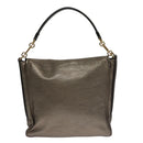LOEWE anagram Hand Bag Leather Bronze Auth 103025-2