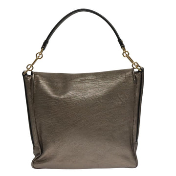LOEWE anagram Hand Bag Leather Bronze Auth 103025 - 0