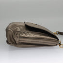 LOEWE anagram Hand Bag Leather Bronze Auth 103025-3