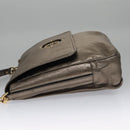 LOEWE anagram Hand Bag Leather Bronze Auth 103025-4