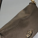 LOEWE anagram Hand Bag Leather Bronze Auth 103025-6