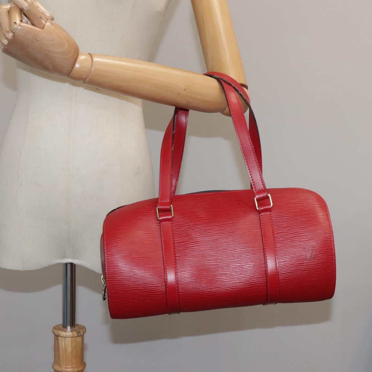 LOUIS VUITTON Epi Soufflot Hand Bag Red M52227 LV Auth 103033