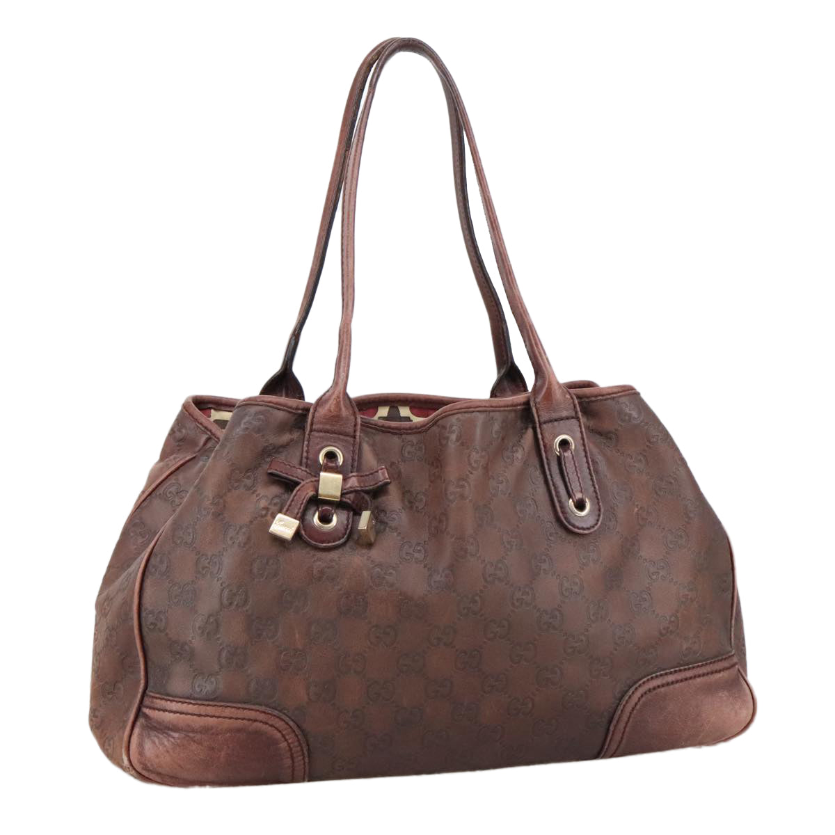 GUCCI GG Canvas Guccissima Tote Bag Brown 163805 Auth 103042