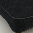 GUCCI GG Canvas Shoulder Bag Black Silver 92551 Auth 103046-9