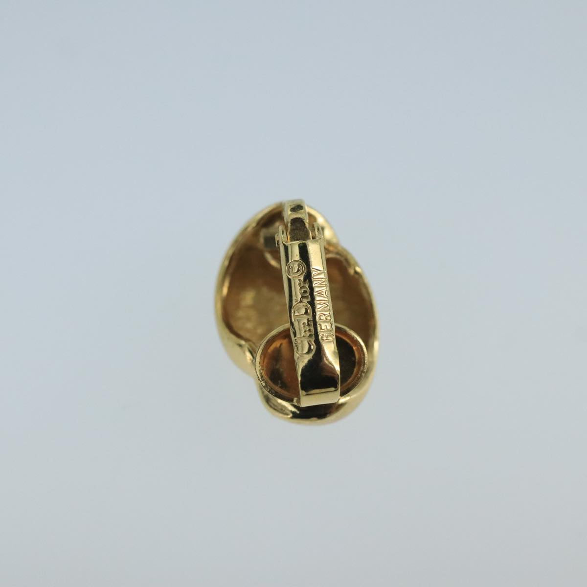 Christian Dior Earring metal Gold Tone Auth 103062