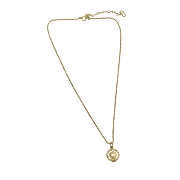 Christian Dior Necklace metal Gold Tone Auth 103072