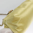 CHANEL Purse Party Bag Satin Yellow CC Auth 103080AV-15