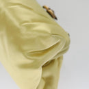 CHANEL Purse Party Bag Satin Yellow CC Auth 103080AV-16