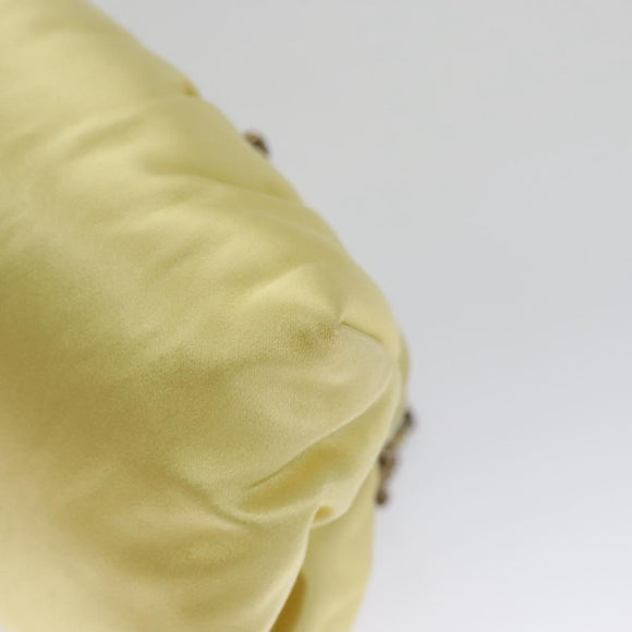 CHANEL Purse Party Bag Satin Yellow CC Auth 103080AV