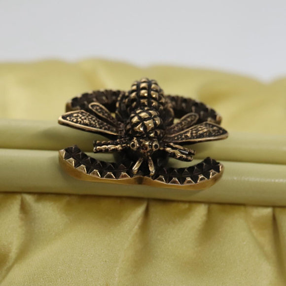 CHANEL Purse Party Bag Satin Yellow CC Auth 103080AV