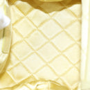 CHANEL Purse Party Bag Satin Yellow CC Auth 103080AV-9