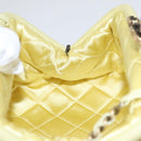 CHANEL Purse Party Bag Satin Yellow CC Auth 103080AV-22