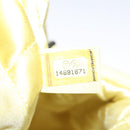 CHANEL Purse Party Bag Satin Yellow CC Auth 103080AV-10