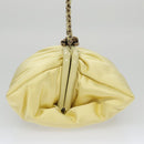 CHANEL Purse Party Bag Satin Yellow CC Auth 103080AV-3