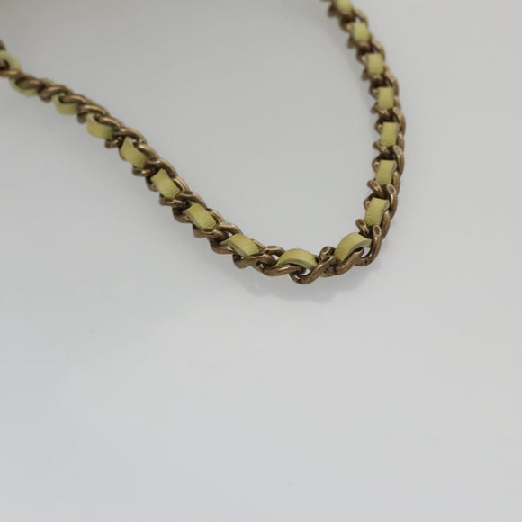 CHANEL Purse Party Bag Satin Yellow CC Auth 103080AV