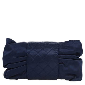 CHANEL Matelasse Chain Shoulder Bag Satin Navy CC Auth 103082 - 0