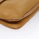 PRADA Chain Shoulder Bag Leather Beige Silver Auth 103084V-15