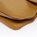 PRADA Chain Shoulder Bag Leather Beige Silver Auth 103084V-16