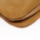 PRADA Chain Shoulder Bag Leather Beige Silver Auth 103084V-17