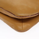 PRADA Chain Shoulder Bag Leather Beige Silver Auth 103084V-8