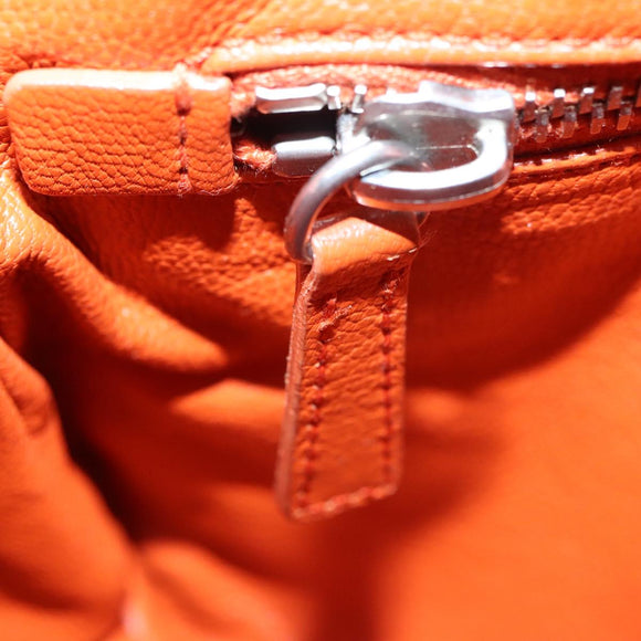 PRADA Chain Shoulder Bag Leather Beige Silver Auth 103084V