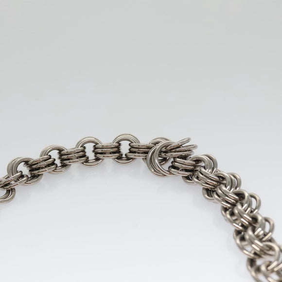 PRADA Chain Shoulder Bag Leather Beige Silver Auth 103084V