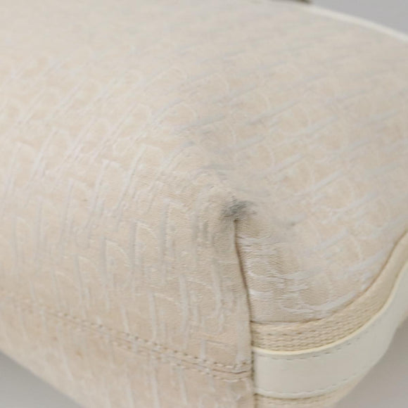 Christian Dior Trotter Canvas Shoulder Bag White Auth 103087V