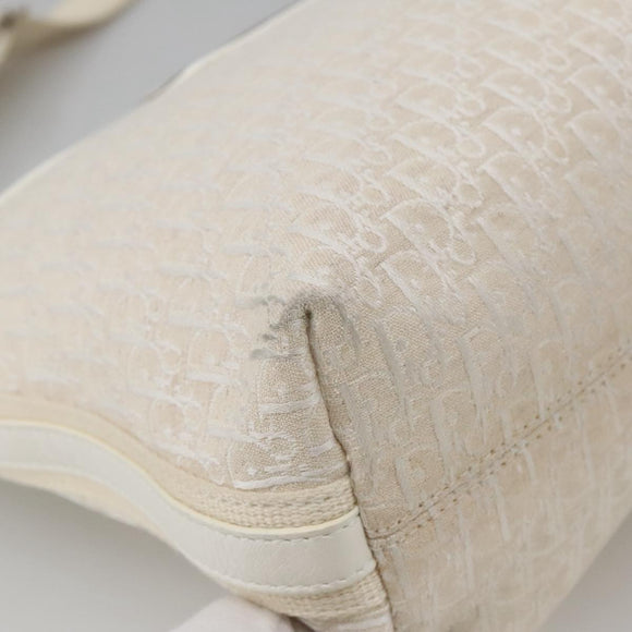 Christian Dior Trotter Canvas Shoulder Bag White Auth 103087V