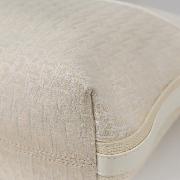 Christian Dior Trotter Canvas Shoulder Bag White Auth 103087V