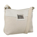 Christian Dior Trotter Canvas Shoulder Bag White Auth 103087V-1
