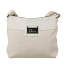 Christian Dior Trotter Canvas Shoulder Bag White Auth 103087V-13