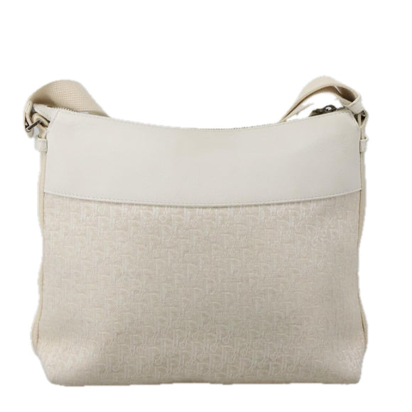 Christian Dior Trotter Canvas Shoulder Bag White Auth 103087V