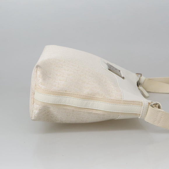 Christian Dior Trotter Canvas Shoulder Bag White Auth 103087V