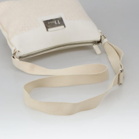 Christian Dior Trotter Canvas Shoulder Bag White Auth 103087V