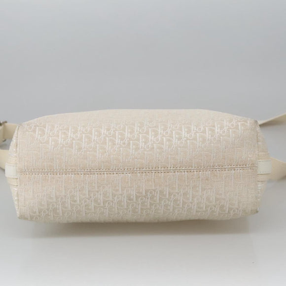 Christian Dior Trotter Canvas Shoulder Bag White Auth 103087V