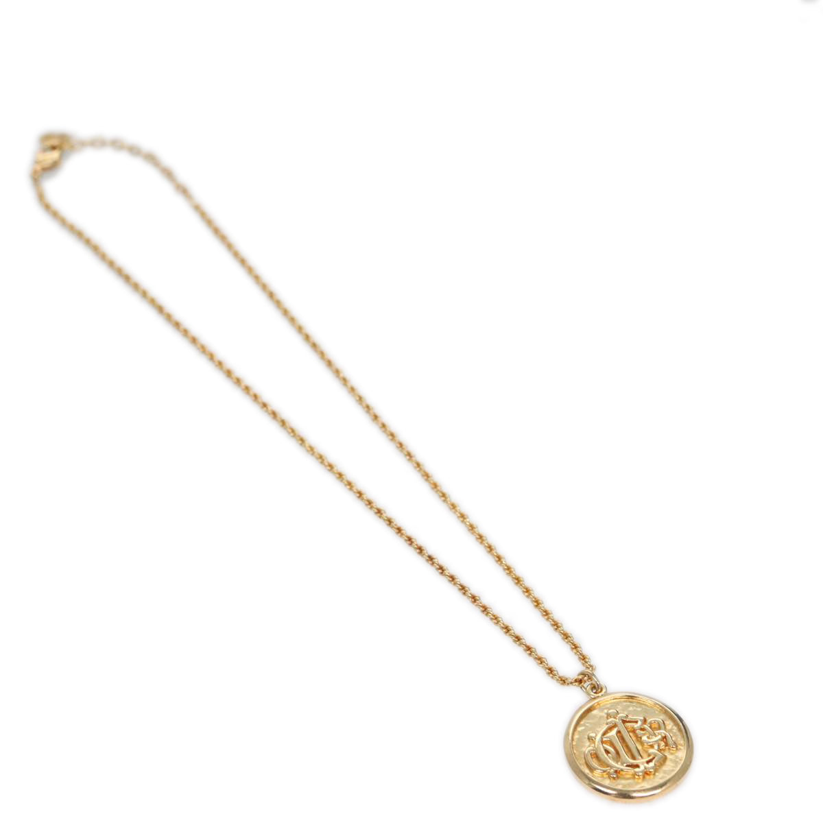 Christian Dior Coin Motif Necklace metal Gold Auth 103090 - 0