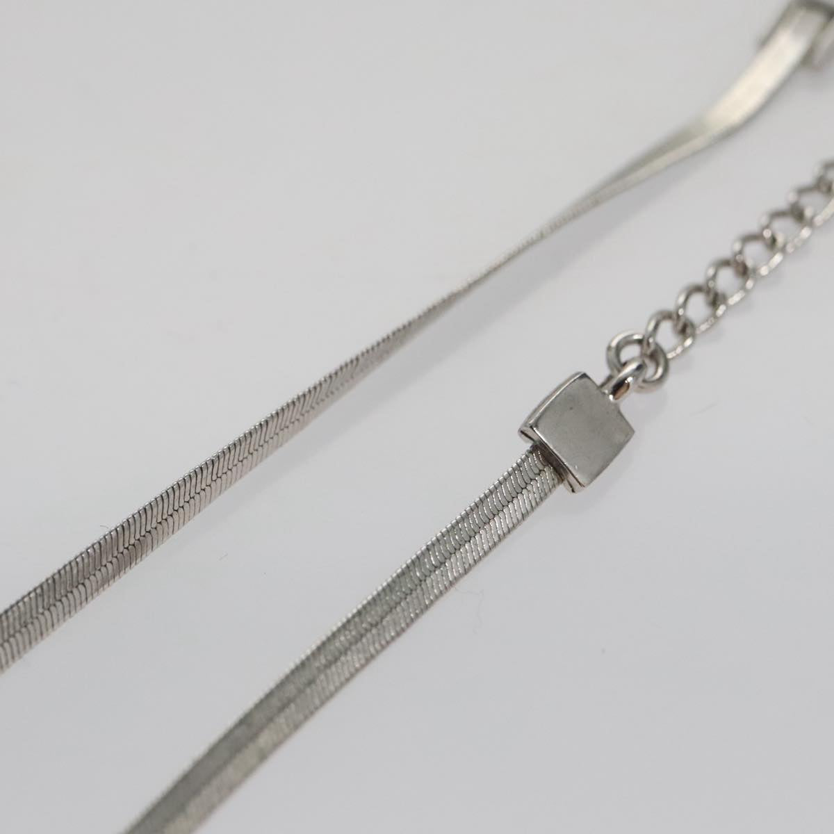 Christian Dior Necklace metal Silver Auth 103092