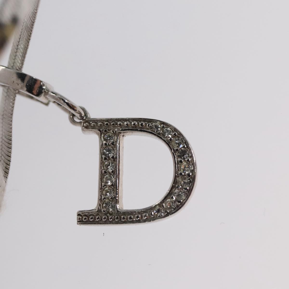 Christian Dior Necklace metal Silver Auth 103092