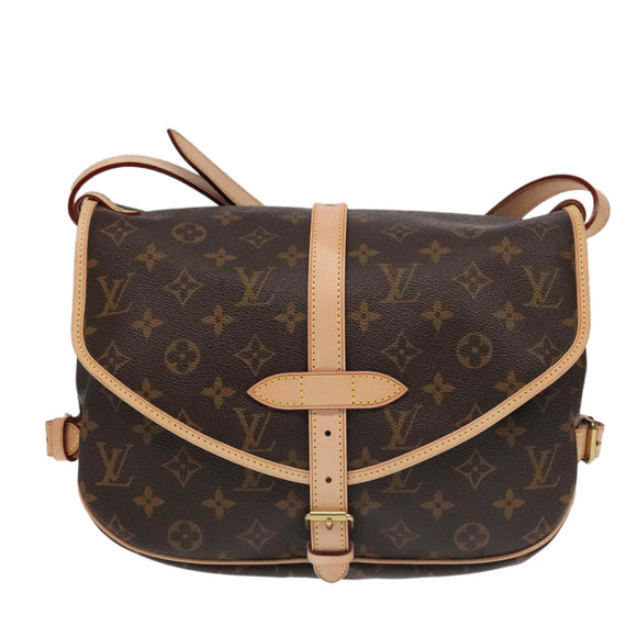 LOUIS VUITTON Monogram Saumur 30 Shoulder Bag M42256 LV Auth 103095SV