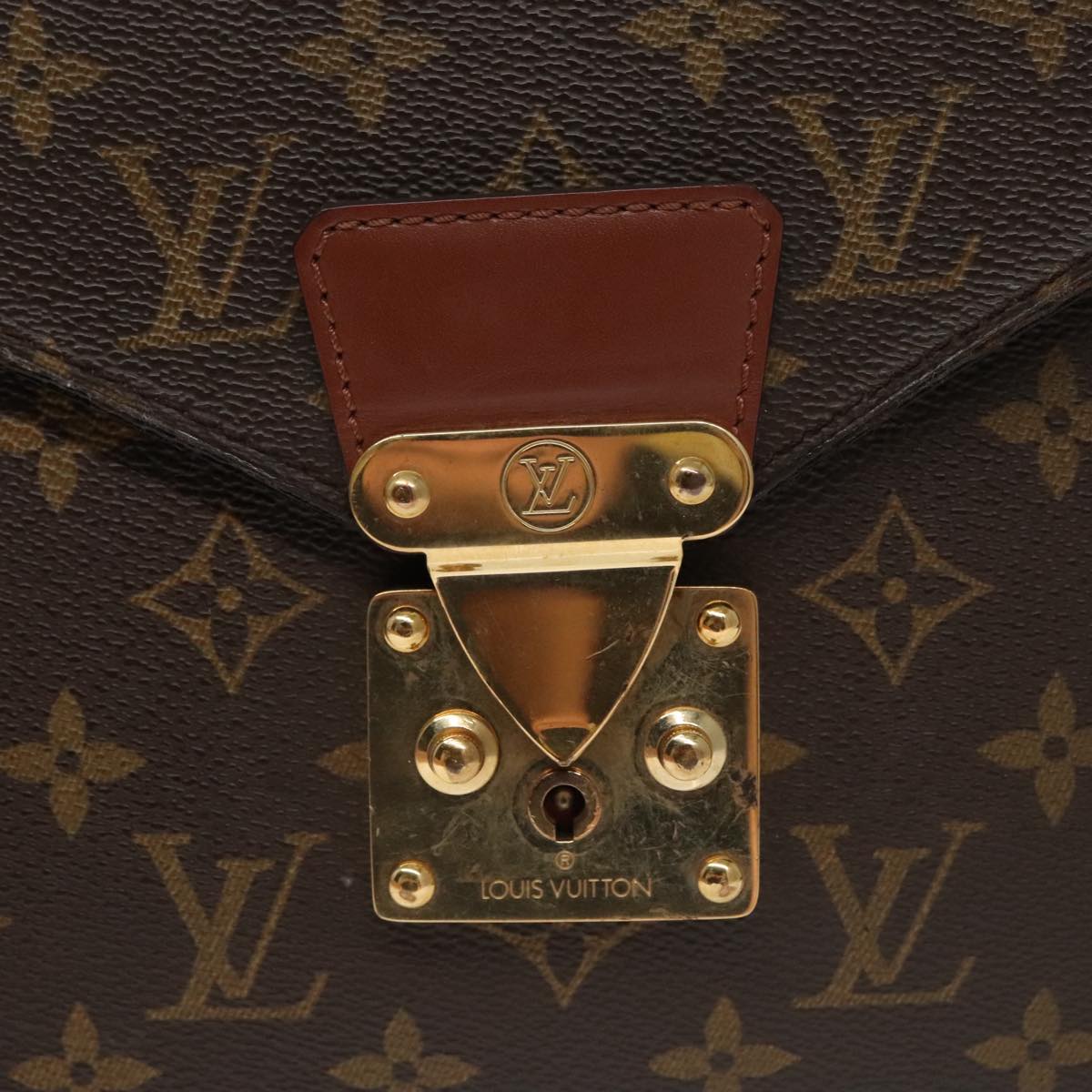 LOUIS VUITTON Monogram Porte Documents Bandouliere Bag M53338 LV Auth 103187