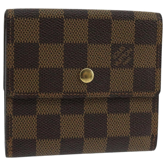 LOUIS VUITTON Damier Ebene Portefeuille Elise Wallet N61654 LV Auth 103195