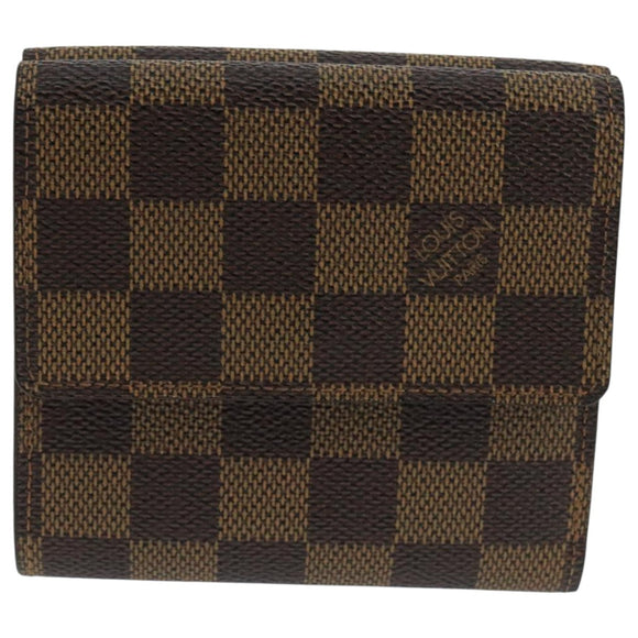 LOUIS VUITTON Damier Ebene Portefeuille Elise Wallet N61654 LV Auth 103195