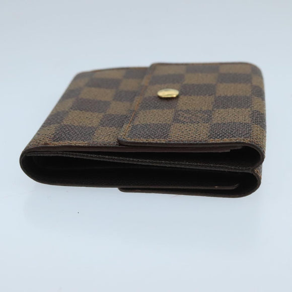 LOUIS VUITTON Damier Ebene Portefeuille Elise Wallet N61654 LV Auth 103195