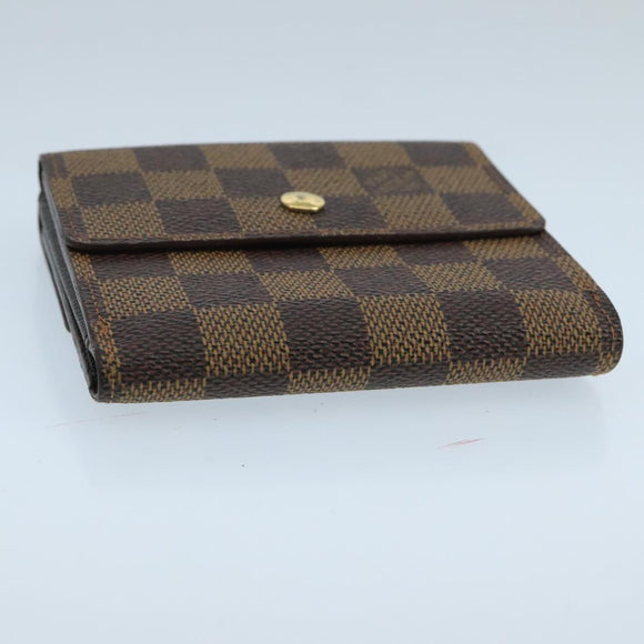 LOUIS VUITTON Damier Ebene Portefeuille Elise Wallet N61654 LV Auth 103195