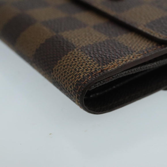 LOUIS VUITTON Damier Ebene Portefeuille Elise Wallet N61654 LV Auth 103195