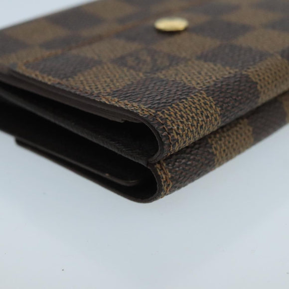 LOUIS VUITTON Damier Ebene Portefeuille Elise Wallet N61654 LV Auth 103195