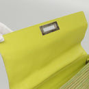 Salvatore Ferragamo Sofia Gancini Hand Bag Straw Leather 2way Green Auth 103207V-19