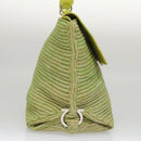 Salvatore Ferragamo Sofia Gancini Hand Bag Straw Leather 2way Green Auth 103207V-4