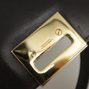 Salvatore Ferragamo Gancini Hand Bag Leather 2way Dark Brown Gold Auth 103214-10