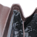 Salvatore Ferragamo Gancini Hand Bag Leather 2way Dark Brown Gold Auth 103214-21